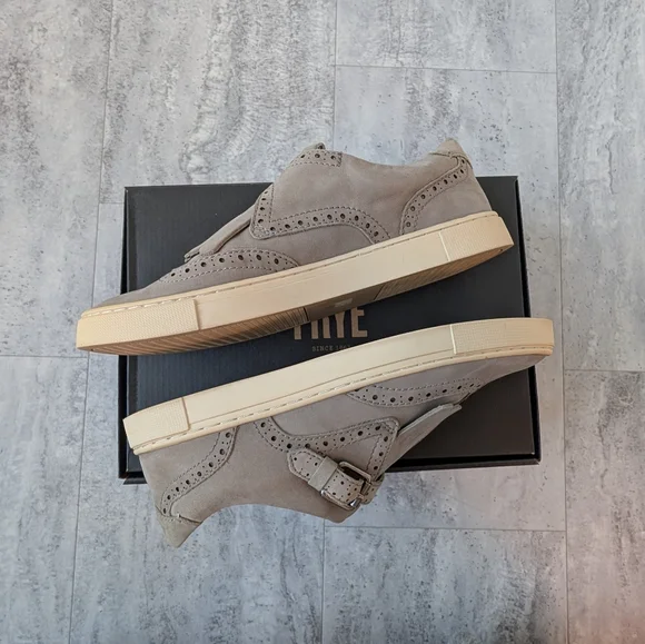 Frye Gemma Kiltie Women's Shoes Grey Nubuck - Picture 4 of 7